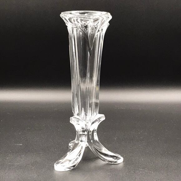 Vintage Cristal D’Arques Bandol Pattern Tri Foot Lead Crystal Bud Vase France - Picture 2 of 7